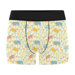 Hippopotamus Pattern Print Design 04 Men's All Over Print Boxer Briefs Men's Underwear