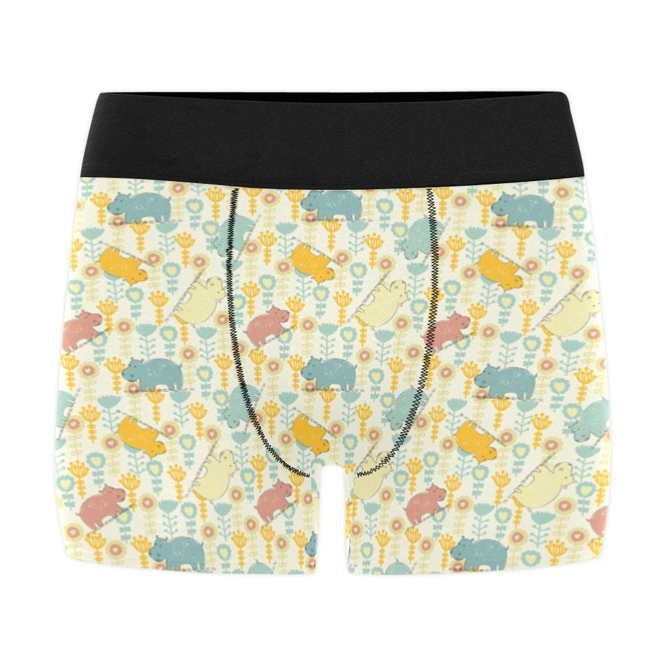 Hippopotamus Pattern Print Design 04 Men's All Over Print Boxer Briefs Men's Underwear