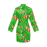Clown Fish Pattern Print Design 01 Women's Long Sleeve Belted Night Robe