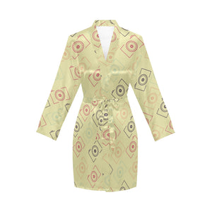 Camera Pattern Print Design 01 Women's Long Sleeve Belted Night Robe