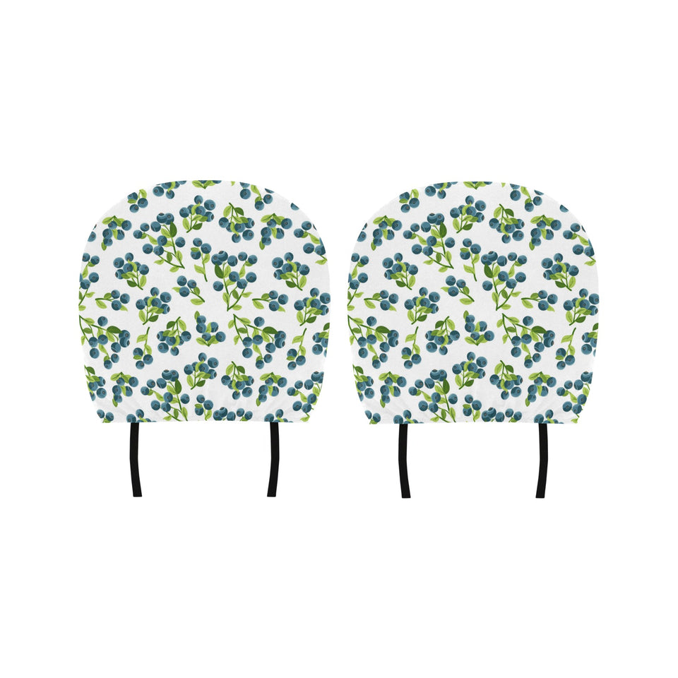 blueberry white background Car Headrest Cover