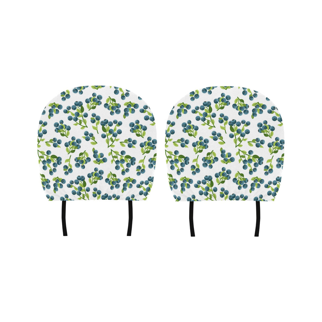 blueberry white background Car Headrest Cover