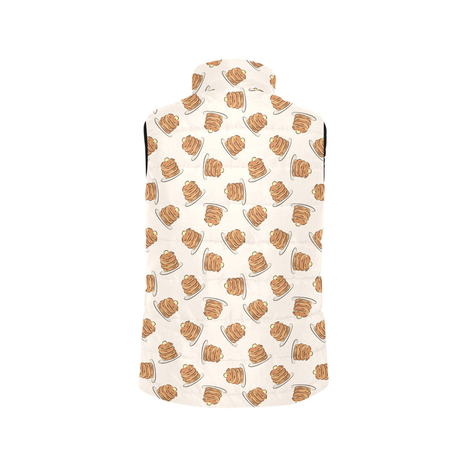 Pancake Pattern Print Design 01 Women's Padded Vest