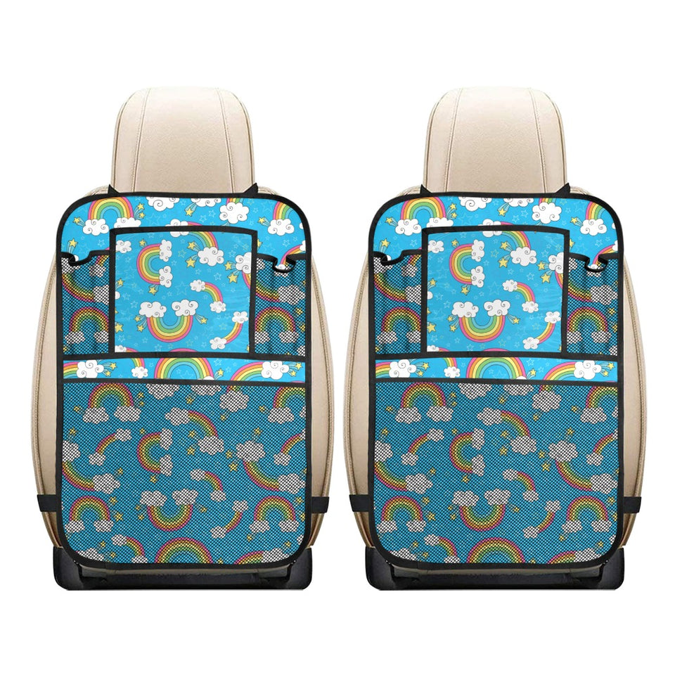 Rainbows Sky Clouds Pattern Car Seat Back Organizer