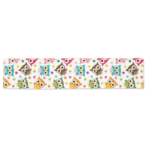 Color cute owl pattern Table Runner