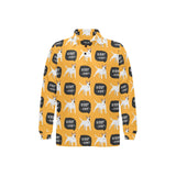 Bull Terrier Pattern Print Design 03 Men's Long Sleeve Polo Shirt