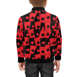 Casino Cards Suits Pattern Print Design 02 Kids' Boys' Girls' Bomber Jacket