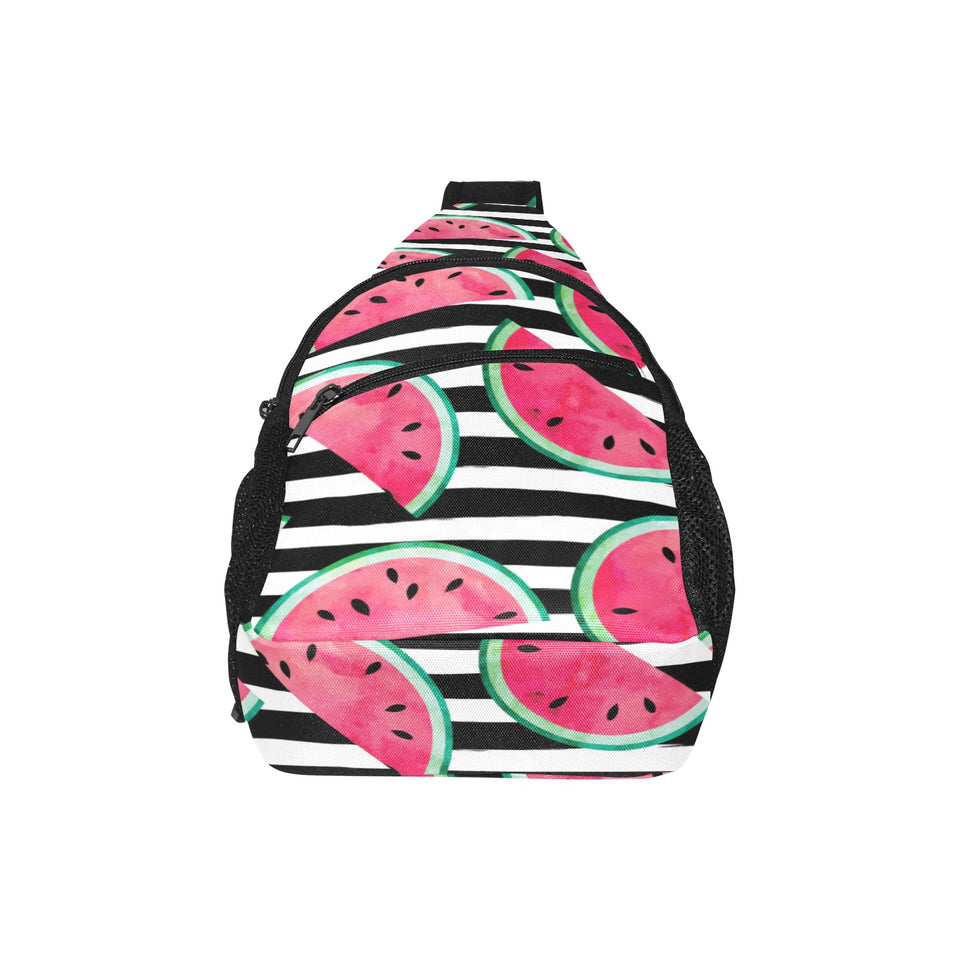 Watercolor paint textured watermelon pieces All Over Print Chest Bag