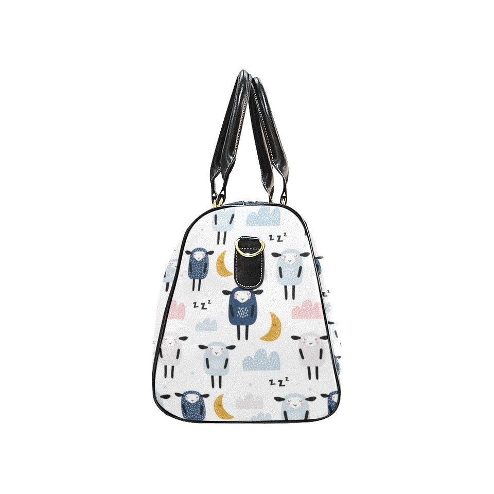 Cute sleeping sheep moon cloud pattern Travel Bag
