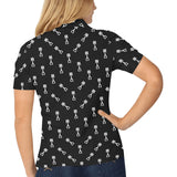 Engine Piston Black Theme Pattern Print Design 03 Women's All Over Print Polo Shirt