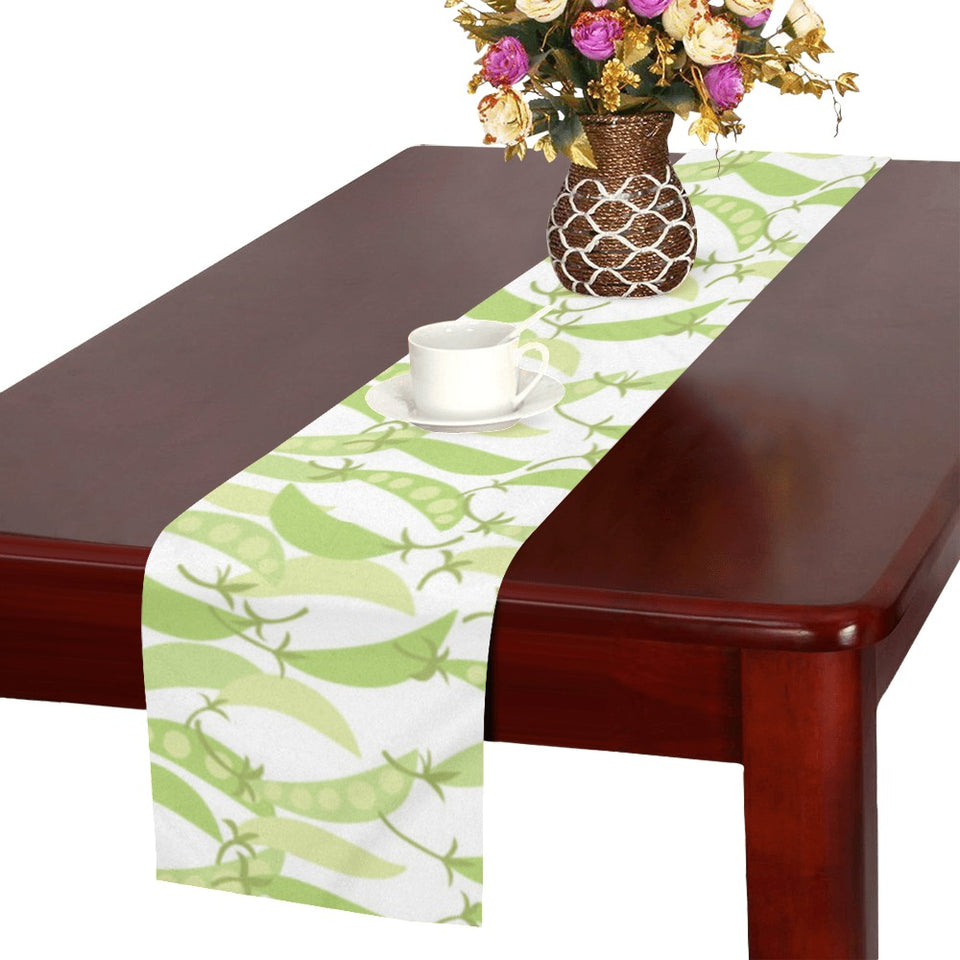 Green Peas Pattern Print Design 03 Table Runner