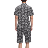 Dice Pattern Print Design 01 Men's V-Neck Short Pajama Set