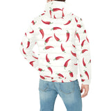 Chili peppers pattern Men's Padded Hooded Jacket