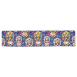 Sugar skull flower pattern Table Runner