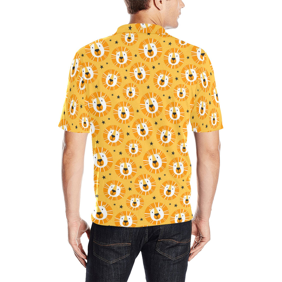 Lion Pattern Print Design 03 Men's All Over Print Polo Shirt