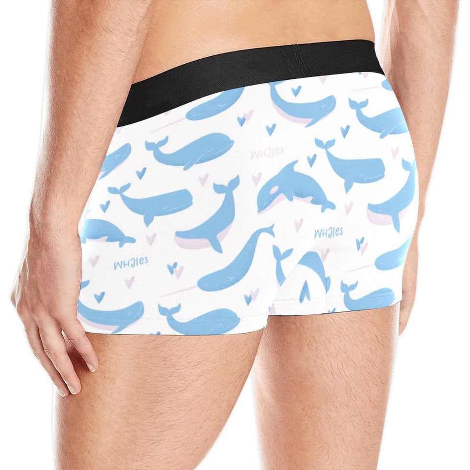 Blue whale pattern Men's All Over Print Boxer Briefs Men's Underwear