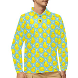 Duck Pattern Print Design 03 Men's Long Sleeve Polo Shirt
