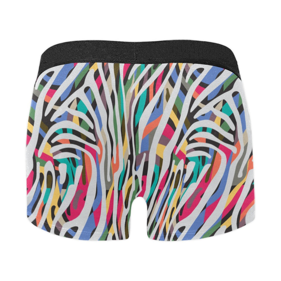 Colorful zebra skin pattern Men's All Over Print Boxer Briefs Men's Underwear