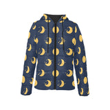 Moon star pattern Women's Padded Hooded Jacket