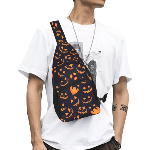 Halloween pattern Pumpkin background All Over Print Chest Bag