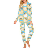Bee honeycomb pattern Women's All Over Print Pajama Set