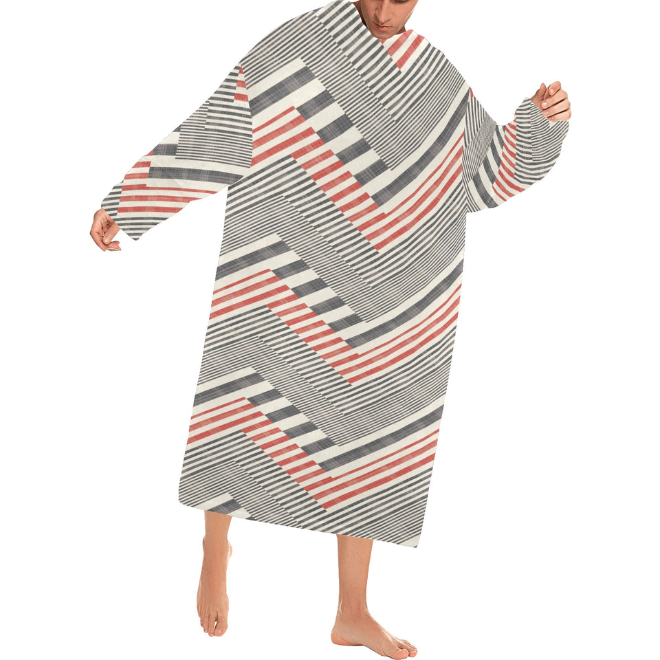 zigzag chevron striped pattern Blanket Robe with Sleeves