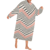 zigzag chevron striped pattern Blanket Robe with Sleeves