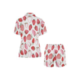 watercolor hand drawn beautiful strawberry pattern Women's V-Neck Short Pajama Set