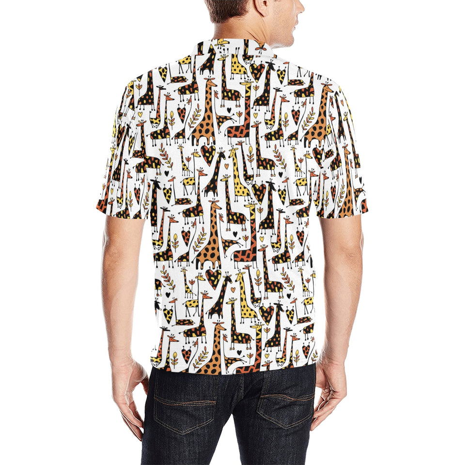 Giraffe Pattern Print Design 05 Men's All Over Print Polo Shirt