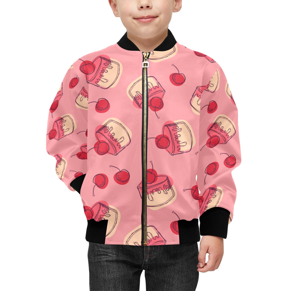 Cake cherry pattern Kids' Boys' Girls' Bomber Jacket