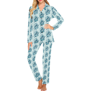 Swordfish Pattern Print Design 05 Women's Long Pajama Set