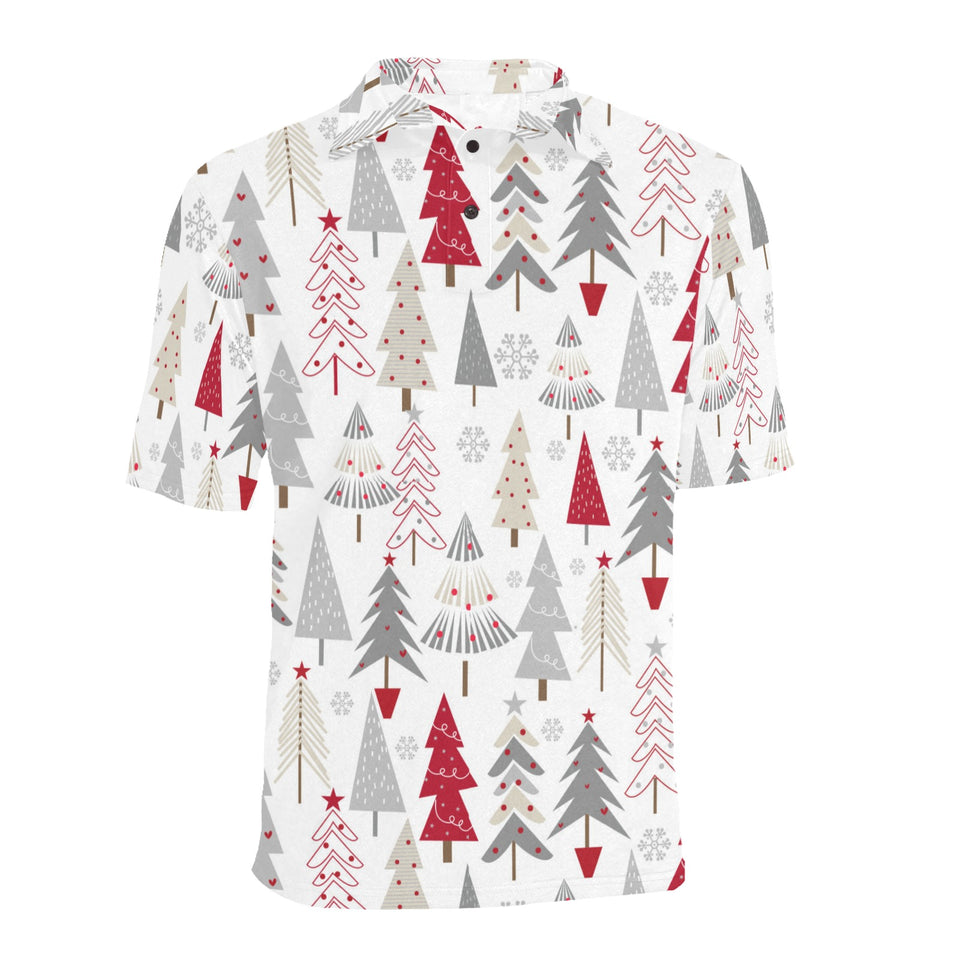 Cute Christmas tree pattern Men's All Over Print Polo Shirt
