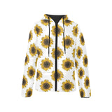 sunflowers design pattern Women's Padded Hooded Jacket