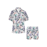 Butterfly pattern Women's V-Neck Short Pajama Set