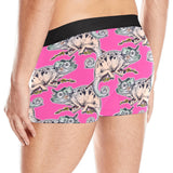 Chameleon lizard pattern pink background Men's All Over Print Boxer Briefs Men's Underwear