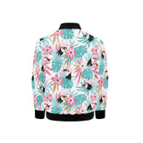 Toucan tropical flower leave pattern Kids' Boys' Girls' Bomber Jacket