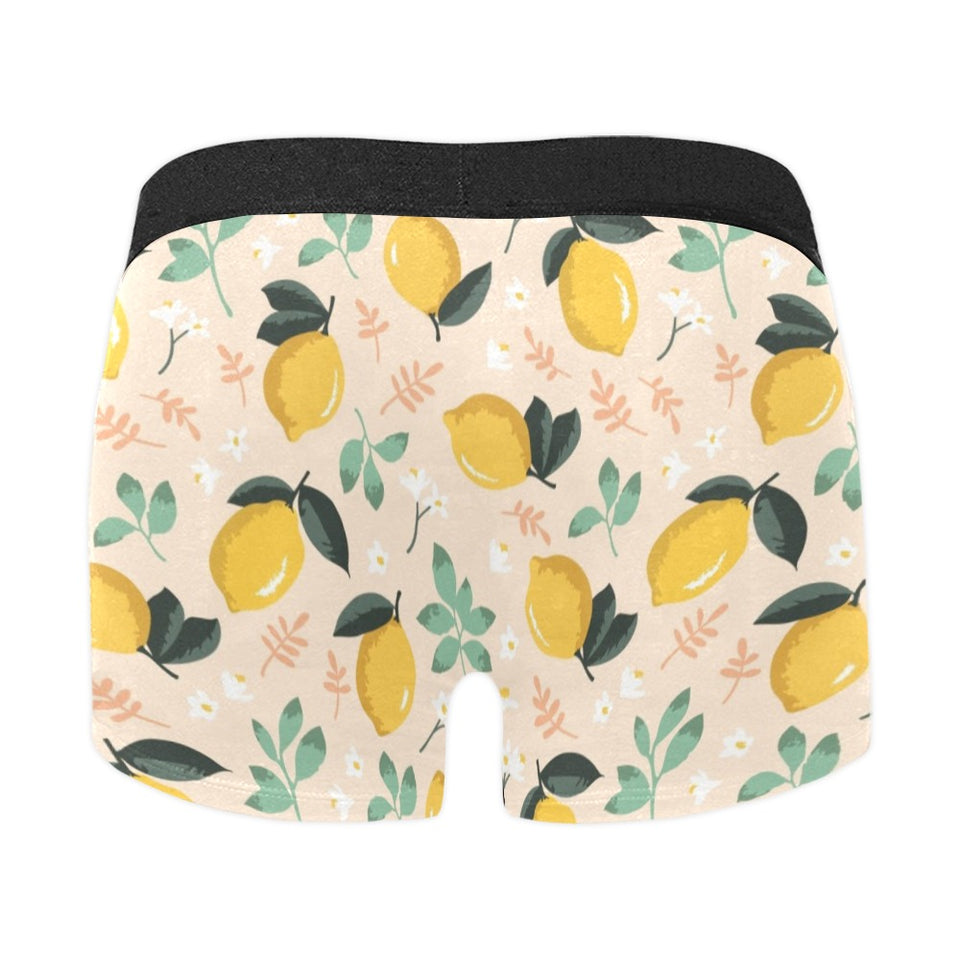 lemon flower leave pattern Men's All Over Print Boxer Briefs Men's Underwear