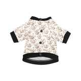 Tea pots Pattern Print Design 03 All Over Print Pet Dog Round Neck Fuzzy Shirt