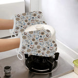Cute nautical steering wheel anchor pattern Heat Resistant Oven Mitts