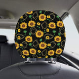 sunflower golden polygonal shapes Car Headrest Cover