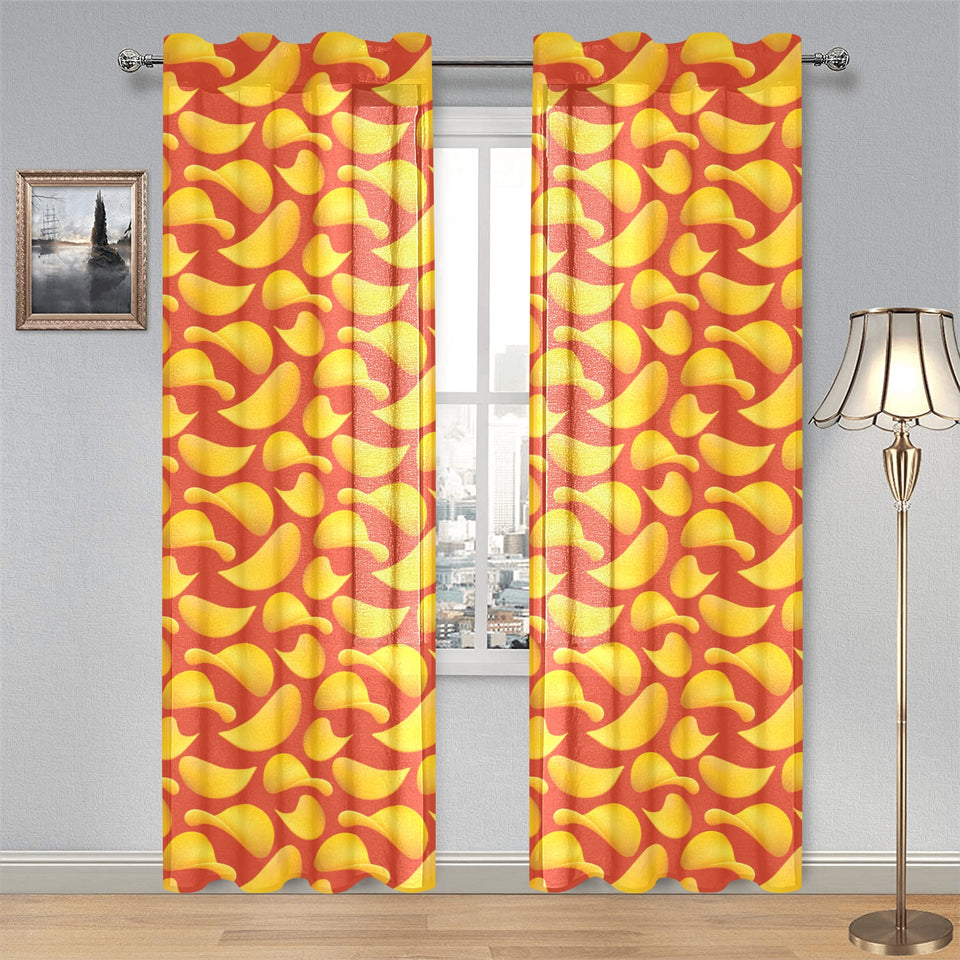 Potato Chips Pattern Print Design 05 Gauze Curtain
