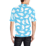Cute white sea lion seals pattern Men's All Over Print Polo Shirt
