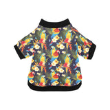 Colorful parrot flower pattern All Over Print Pet Dog Round Neck Fuzzy Shirt