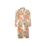 Cocoa beans Cocoa tree pattern Men's Long Sleeve Belted Night Robe