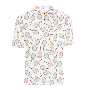 Tennis Pattern Print Design 04 Men's All Over Print Polo Shirt