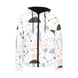 Polar bears star poka dot pattern Men's Padded Hooded Jacket