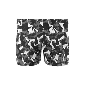 Crow illustration pattern Men's Swimming Trunks