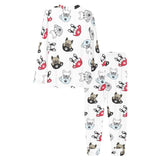 French bulldog cup paw pattern Women's All Over Print Pajama Set