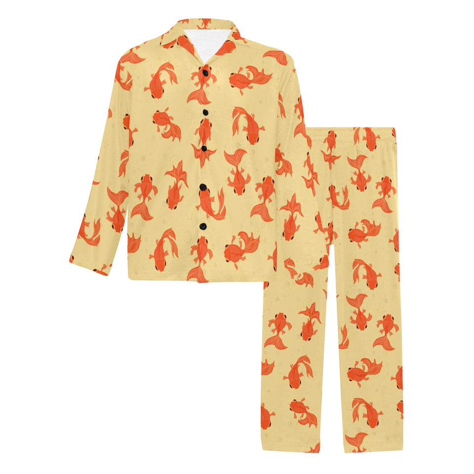 Goldfish Pattern Print Design 02 Men's Long Pajama Set