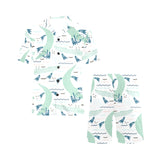 Crocodile diver pattern Men's V-Neck Short Pajama Set